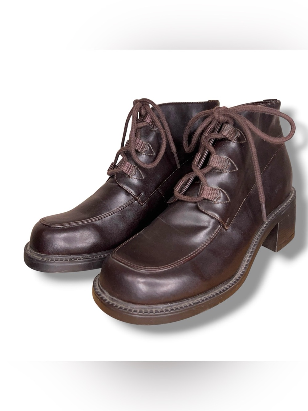 Size 6 Chinese Laundry Dark Brown Vegas Faux Leather Ankle Boots Booties